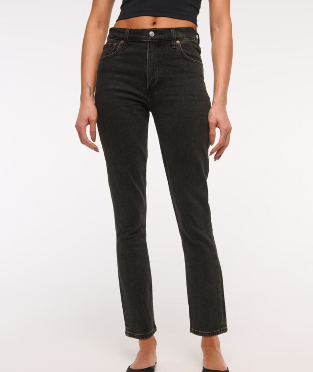 ABERCROMBIE The Skinny High Rise Jeans Black 27